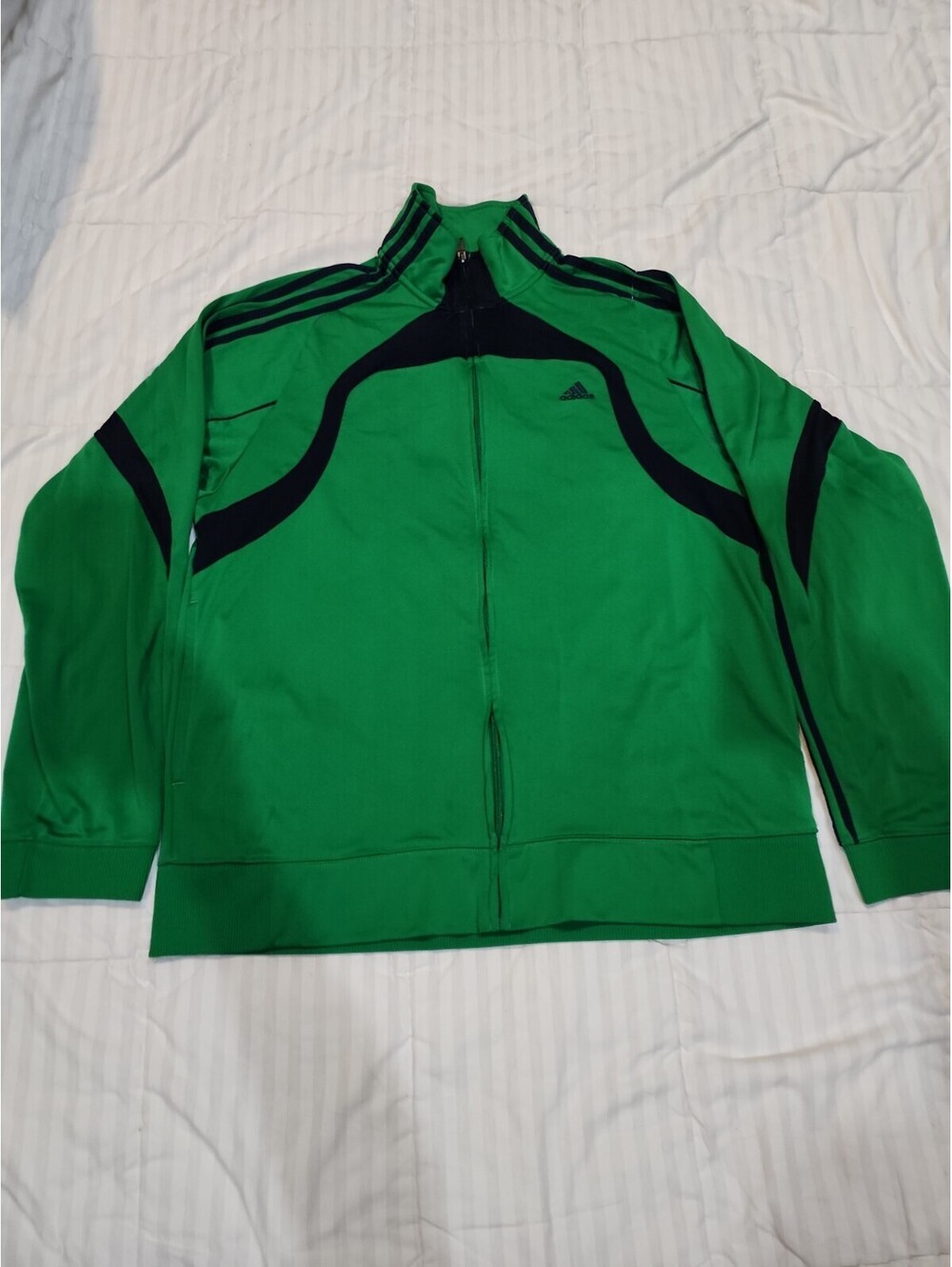 Adidas Climawarm Jacket Men's Large Green with Dark Purple Stripes/Accents 88387